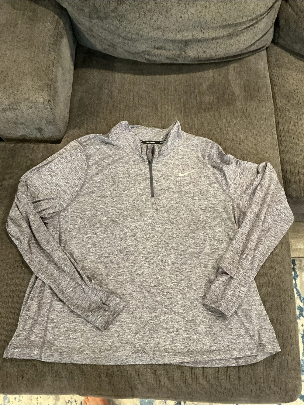 Nike Women’s Heather Light Gray Quarter-Zip Performance Pullover
